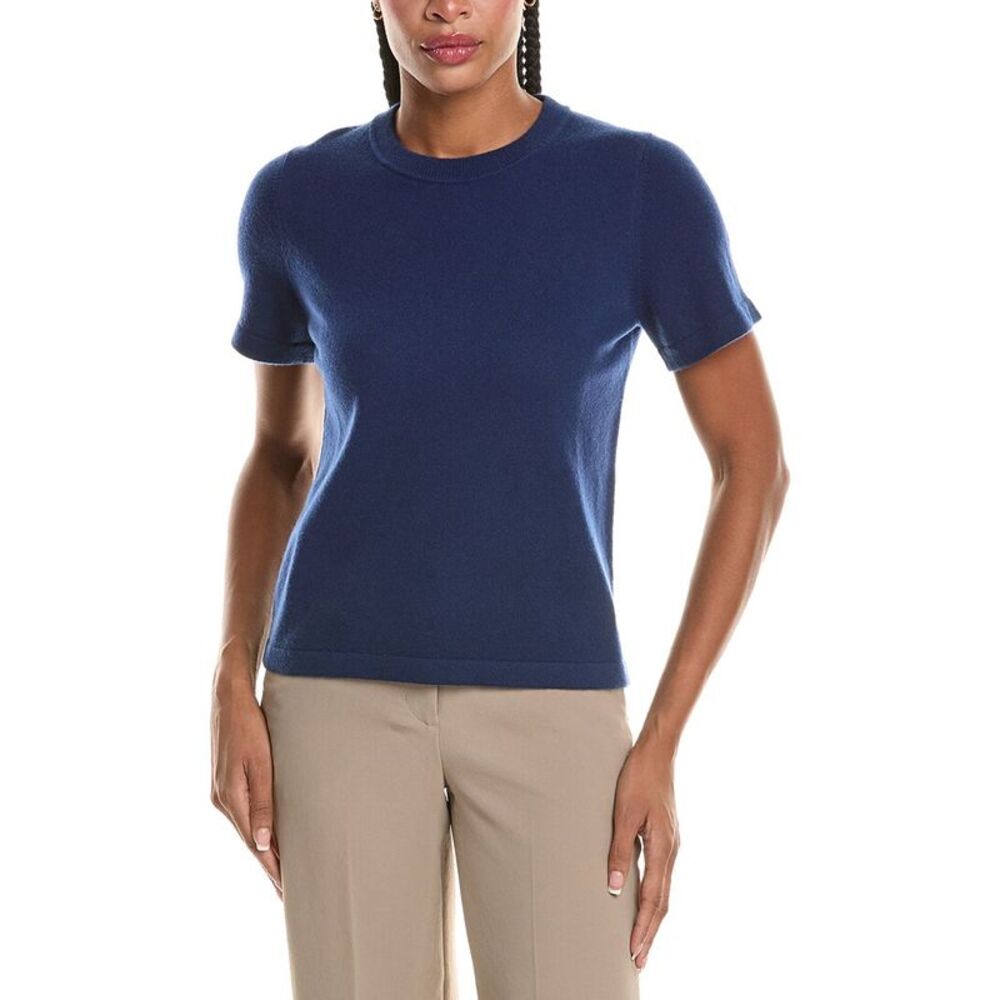 N.Peal Womens  Lottie 100% Cashmere T-Shirt, Blue